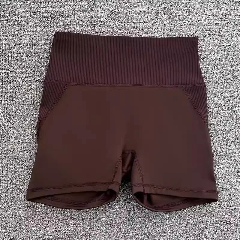 High-Waist Yoga Pants Women's Fitness Running Shorts Breathable Quick-Dry Elastic Spring Summer Training Three minutes of pants