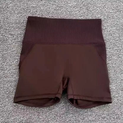 High-Waist Yoga Pants Women's Fitness Running Shorts Breathable Quick-Dry Elastic Spring Summer Training Three minutes of pants