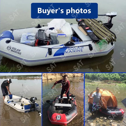 -4 Person PVC Inflatable Fishing Boat Kayak Slat Wooden Deck Recreational Floating Pontoon Factory Direct with Paddle