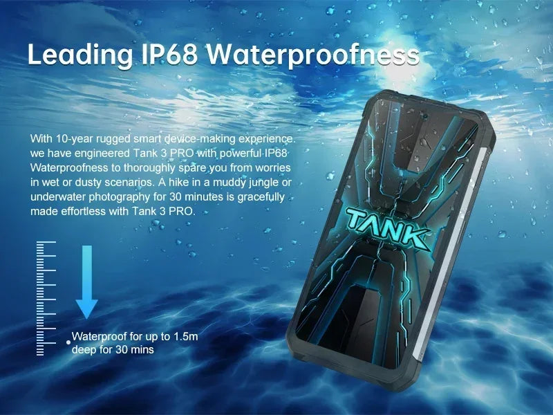 8849 Tank 3 Pro by Unihertz 5G Rugged Projector Phone 23800mAh 512GB ROM Mobile Phones 200MP 120W Charger OTG Smartphone Android