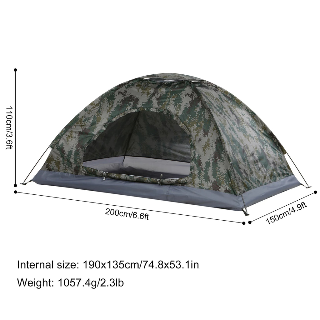 Camping Tent Single Layer Portable Tent Anti-UV Coating UPF 30+ for Outdoor Beach Fishing Family Camping Tent