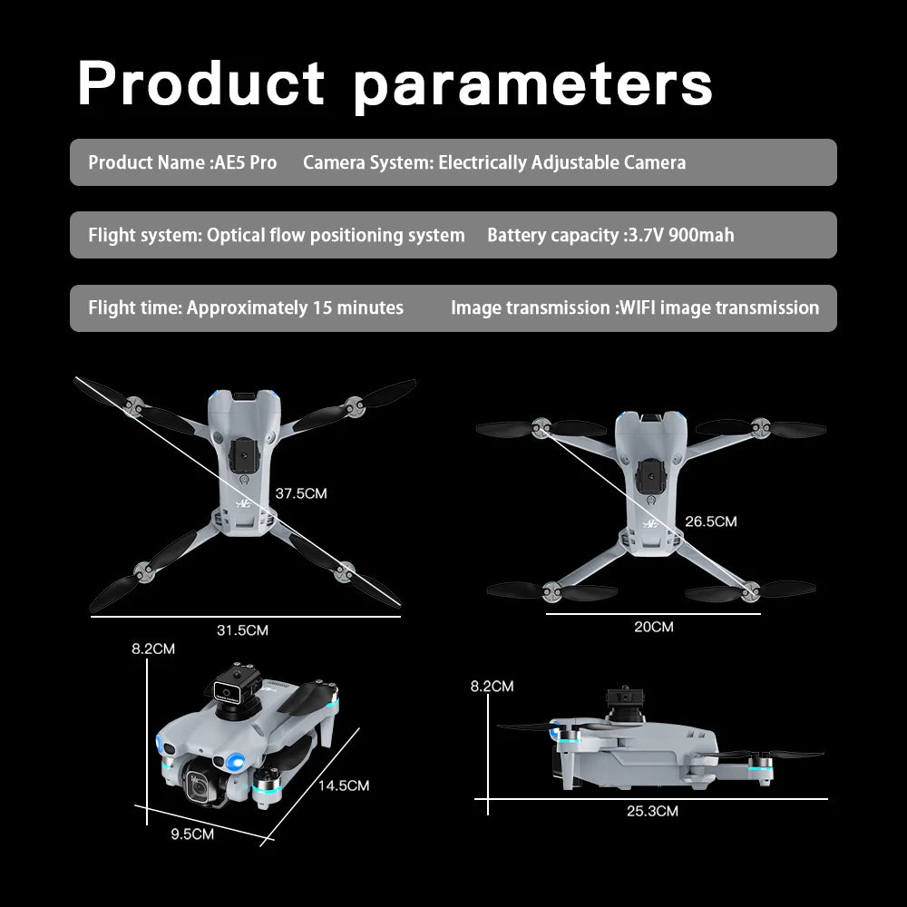 2026 Drone  Optical Flow Drone with Camera HD Camera Foldable Brushless Dron Helicopter WIFI Aerial Photography
