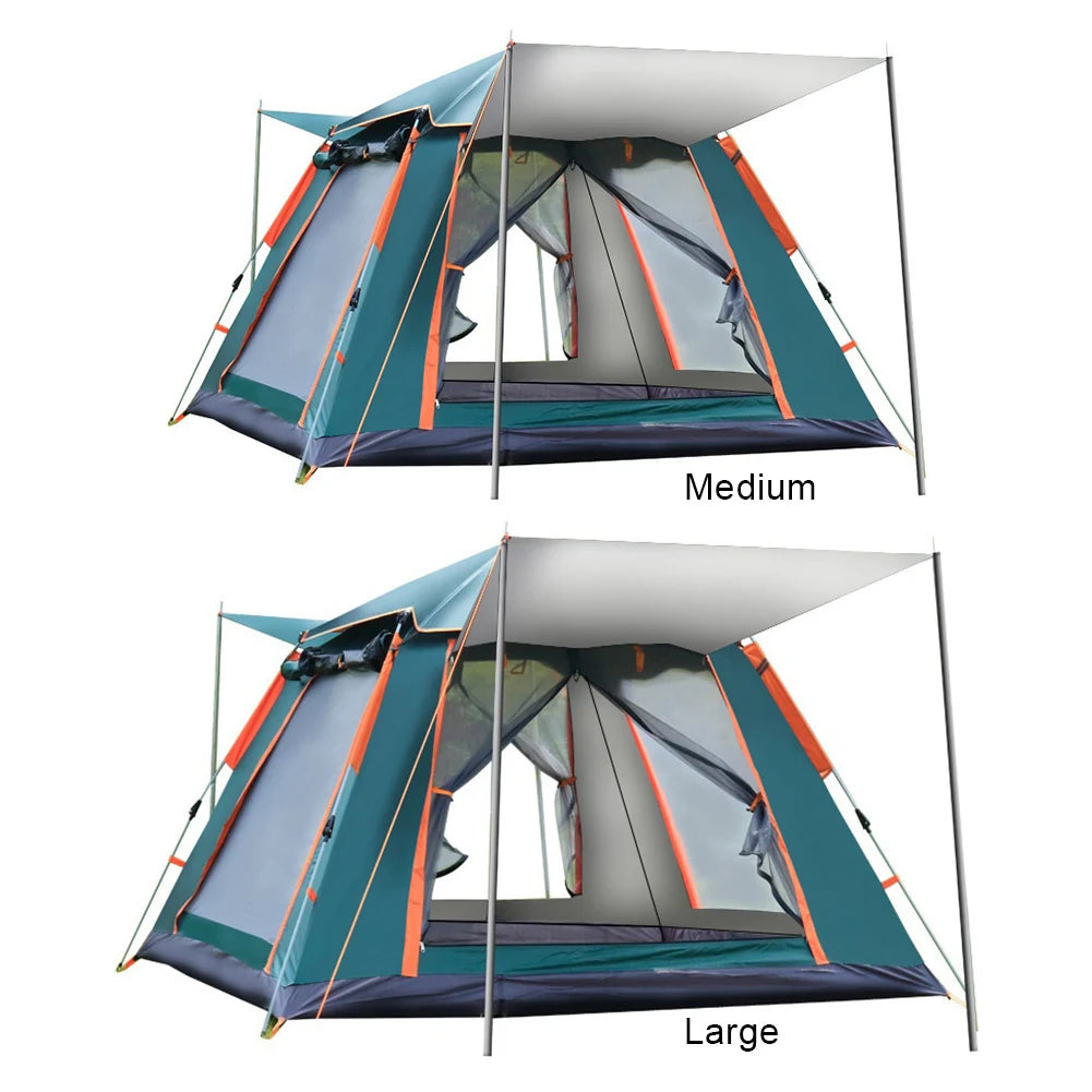 Automatic Camping Tent Sun-Protection Outdoor Folding Tent Waterproof Portable Hexagonal Tent for Family 3-4/4-6 People