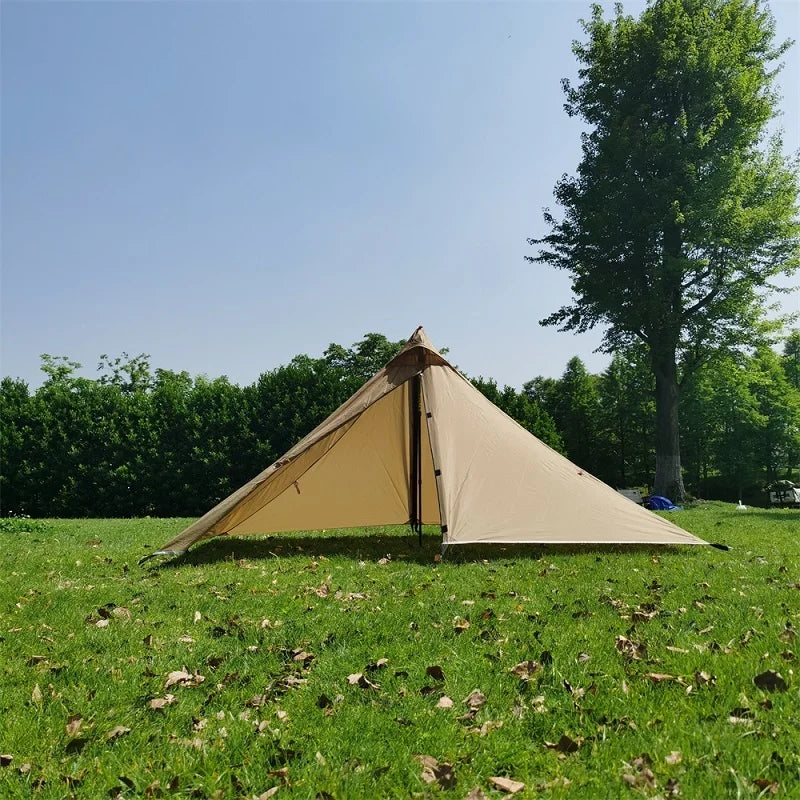 1 Person Hiking Camping Tent Ultralight Rodless Pyramid Tent 4 Season Backpack Tent Outdoor Waterproof Awnings Sun Shlelter Tent