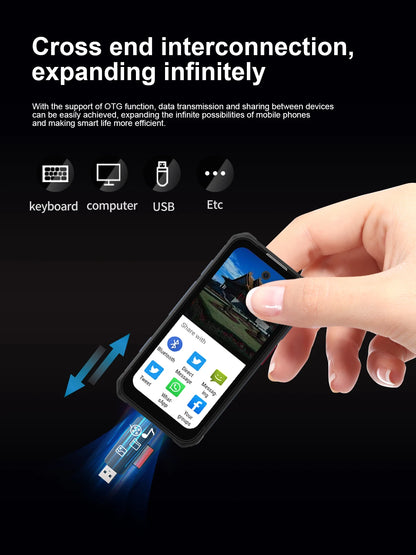 SERVO TANK500 IP68 Waterproof Mini Smart Phone 4G LTE Android 12 RAM 6GB ROM 128GB PTT Network Intercom Small Rugged Smartphones