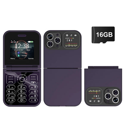 SERVO F15 Mini Small Flip Mobile Phone 2 SIM Standby Speed Dial Magic Voice Flashlight Call Recording 2G GSM Cute Fold Cellphone