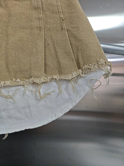 KBQ Temperament Slim Fit Denim Mini Slirts For Women High Waist Spliced Button Daily Casual Commute Skirt Female Fashion Style