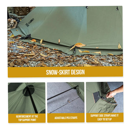 OneTigris Northgaze TC Chimney Tent Terylene Cotton Outdoor Teepee Hot Tent for Adventurers Hiking Camping 3 Season Tent
