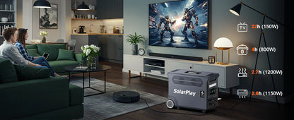 SOLARPLAY 3600W Portable Power Station 3840WH Outdoor Generator With Folable Solar Panels For Home Emergency Outdoor Camping