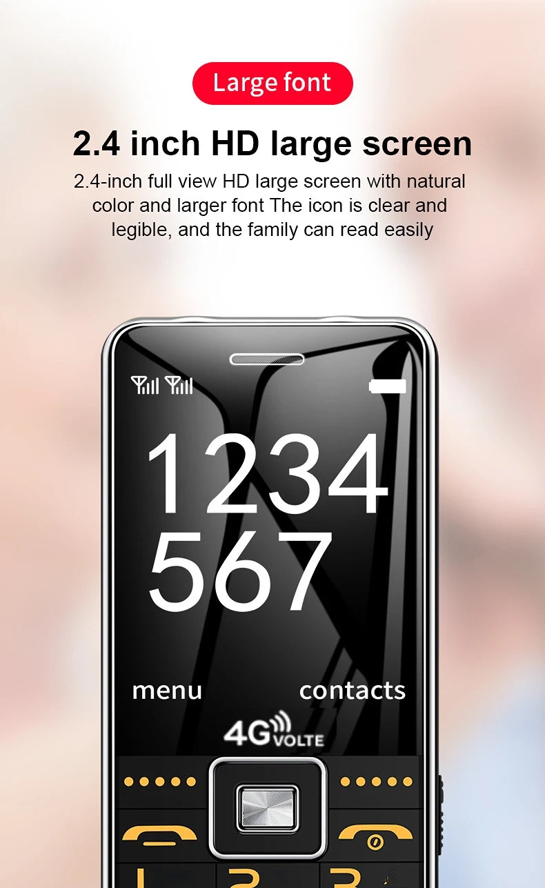 Low Price Elderly Mobile Phone Big Push Button Fast Call Dual Sim Cards Loud Sound Cellphone SOS Two Torch Cheap Large Battery