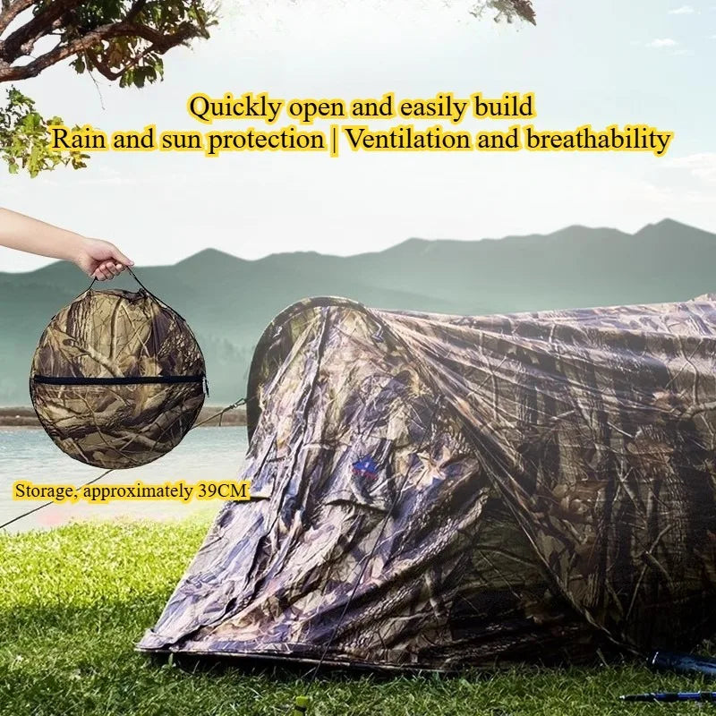 Outdoor Leisure Camping Single Person No Need To Build Up Automatic Quick Opening Camouflage Tent Beach Weather Resistant Tent
