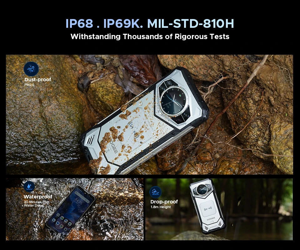 Global Version DOOGEE S200 5G Rugged Phone 12GB +256GB 6.72" Display 100MP AI Main Camera 10100mAh Mobilephone Android 16 NFC