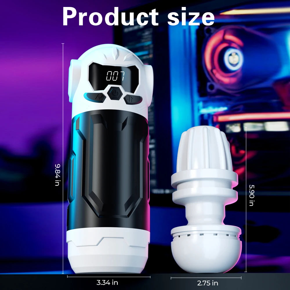 Masturbator Adult Sex Toys for Men 3 in 1 Automatic Thrusting Sucking Vibration Mode Blowjob Simulated Vagina Male Sex Supplies