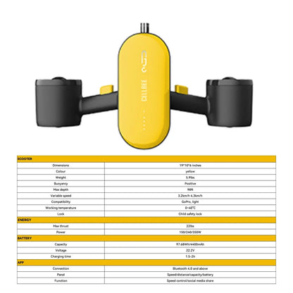 High Speed Electric Under Water Motor Scooter 1.2m/s Electric Underwater Thruster Sea Scooter for Diving Snorkeling