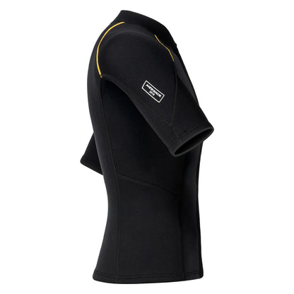 Men's Rash Guard Swimsuit Tops Short Sleeves Front Zip Wetsuit Top 1.5mm Neoprene Swim Tops Swimming Diving Surfing Snorkeling