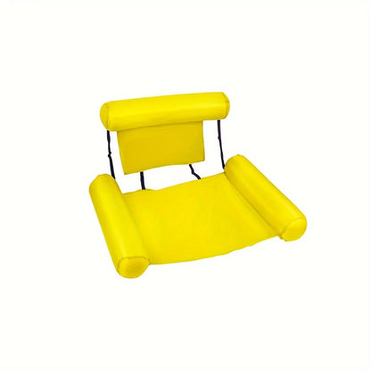 3-Tube Inflatable Pool Float Lounge, Foldable Colorful Pattern Floating Raft, Portable Pool Party & Beach Tanning Lounger Float