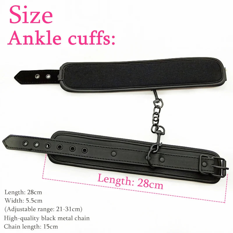 Sex Toys for Couple BDSM Sex Bondage Set Erotic Adults Toys Handcuffs Ankle Cuffs Collar Sex Toy Kit Adults Game SM Products