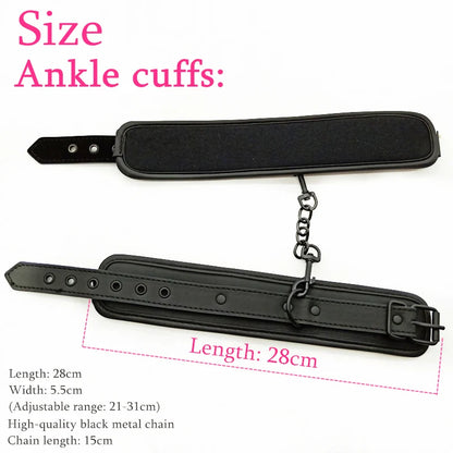 Sex Toys for Couple BDSM Sex Bondage Set Erotic Adults Toys Handcuffs Ankle Cuffs Collar Sex Toy Kit Adults Game SM Products