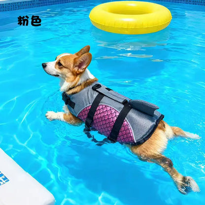 Dog Life Jacket Tear Resistant Dog Life Vest with Rescue Handle Pet Safety Swimsuit Small and Medium-sized Dog Life Jacket