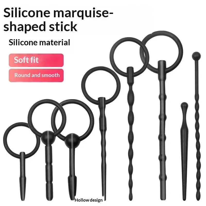Adult Products Sex Toys For Couple Urethral Plug Beads Butt Plug Silicone Masturbation Inertia Flexible Penis Plug Massager