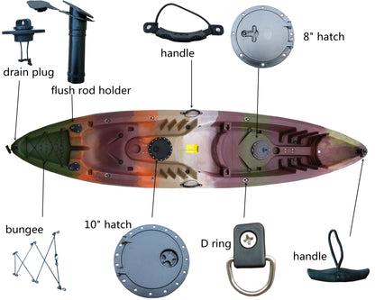 Top Quality LLDPE Material Water Sports 2 Person Drop Stitch Pedal Fishing Kayak