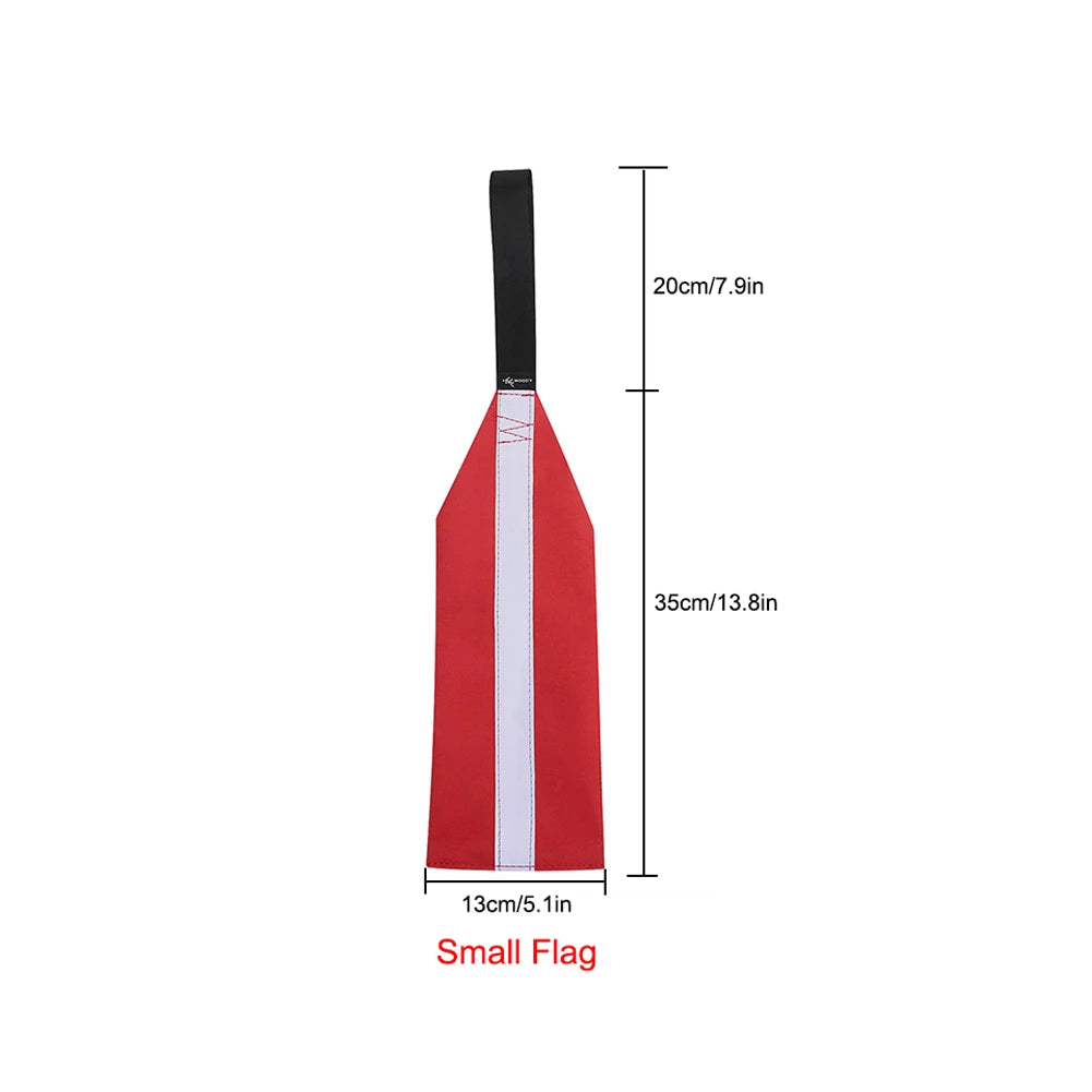 Kayak Safety Flag Oxford Cloth Outdoor Sign Flags Highly Visible Light with Reflective Strip Lanyard Canoe Boat Accessories