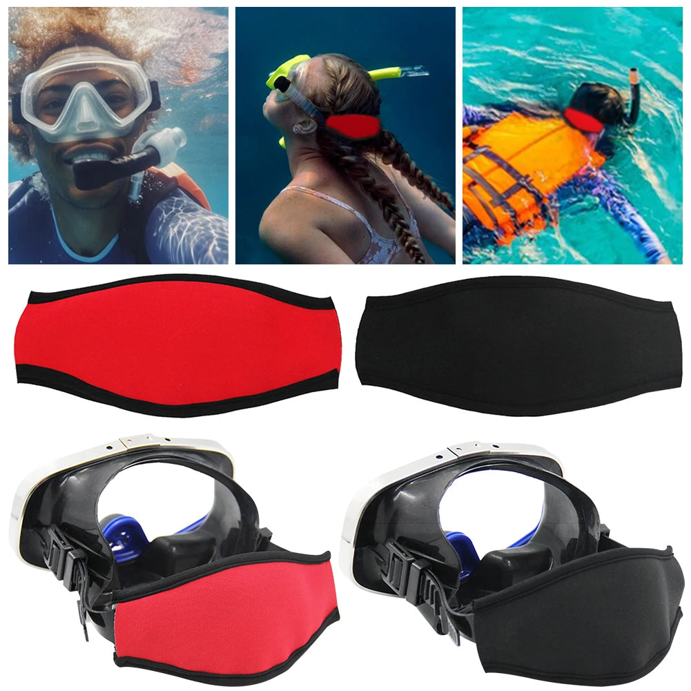 Diving Mask Slap Strap Non-Slip Scuba Mask Straps Adjustable Neoprene Mask Strap Cover Goggle Strap Covers Swimming Water Sports