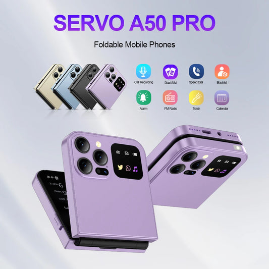 Foldable Mobile Phones Speed Dial 2 SlM Cards 2.4" Display Cellphone Call Recording LED flashlight Blacklist FM Radio Telephones