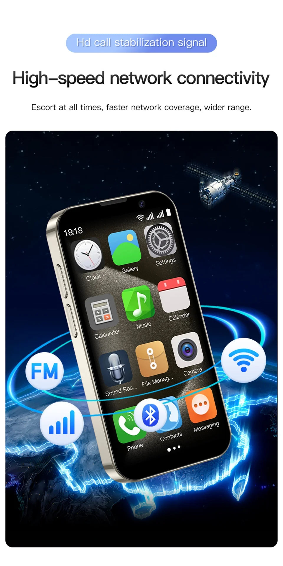 With 2Pcs DIY Stickers New XS18 Pro 2GB RAM 16GB ROM Android 9.0 Face Recognition Dual SIM Dual Standby 3G 3.0" Smartphone