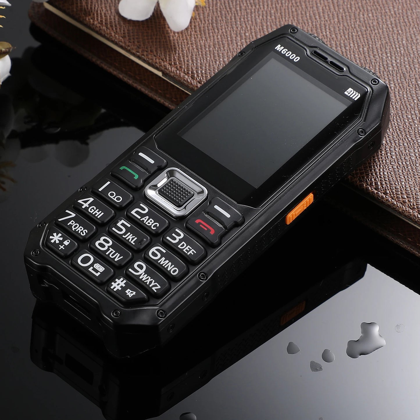 Rugged Mobile Phone M6000 GSM 2G Network 4 SIM Cards Magic Voice 3.5mm Jack 2.4'' Display Big Keyboard Cellphone For Elderly