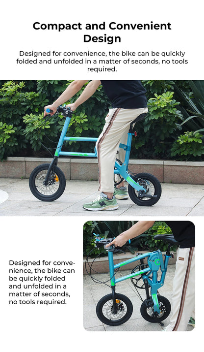 12Inch Folding Bicycle 7 Speed Disc Brake Ultralight Portable Adult Men's Bike to Work Foldable Bicycle with Shock Handlebar