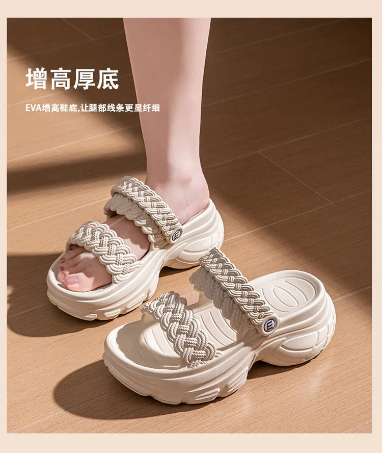 Comwarm Fashion Women's Slippers Platform Outdoor Female Slides Slip On Concise Slides EVA Soft Sole Comfortable Women's Sandals