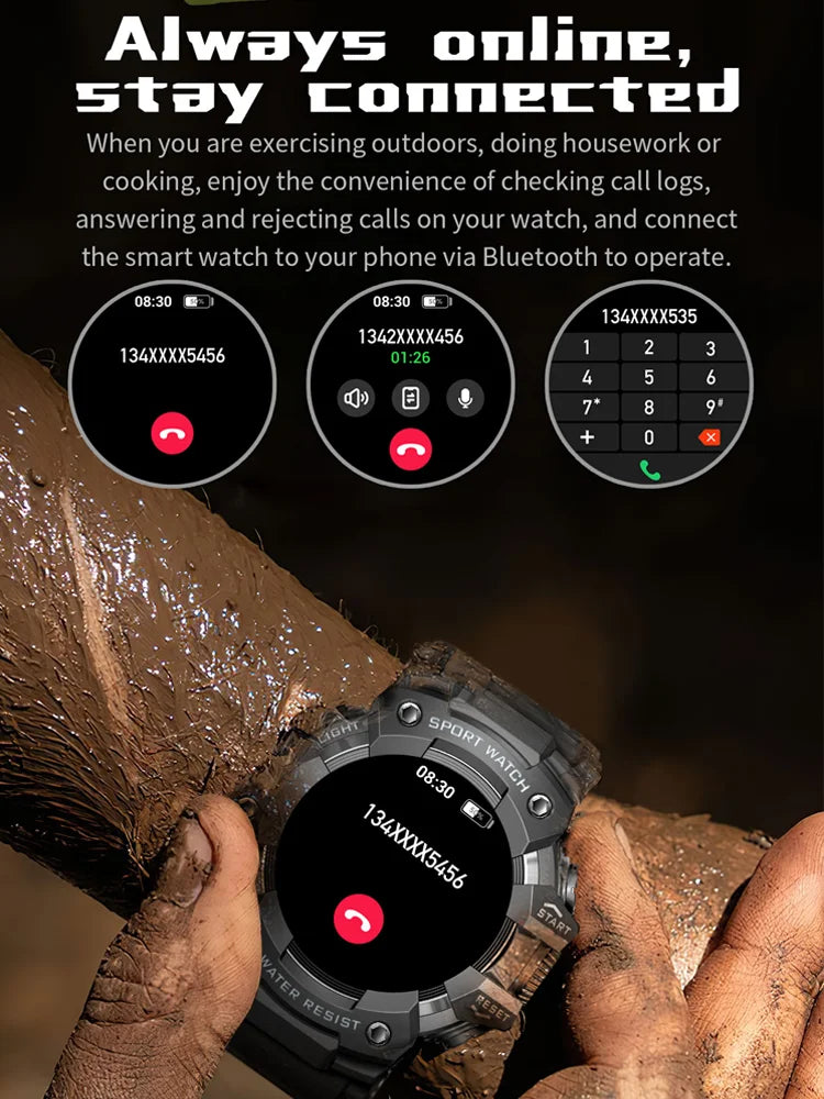 Time Owner New Men's Outdoor Sports Smart Watch Flashlight Compass Heart Rate Monitoring Smart Bracelet Military Waterproof
