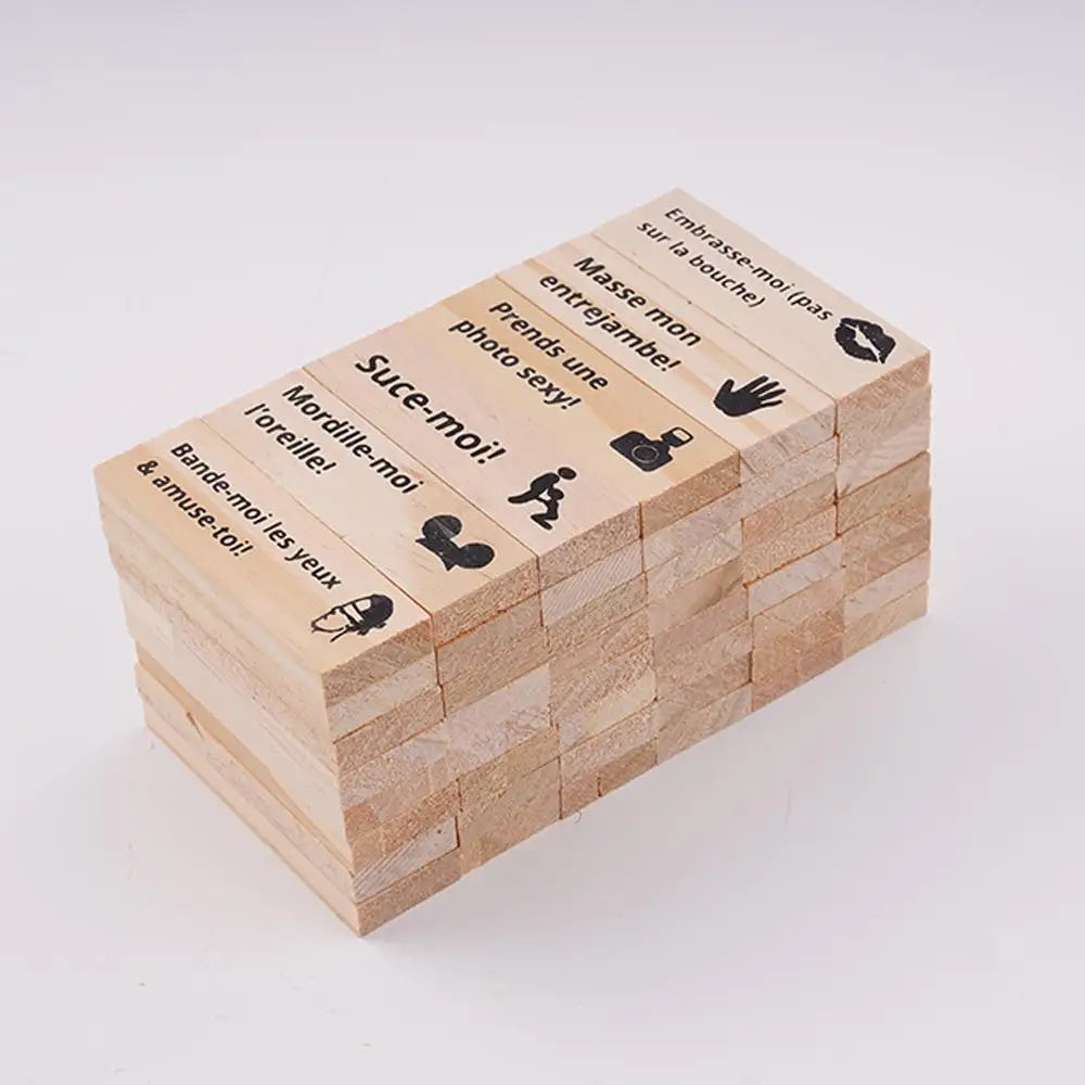 48PCS Dating Building Blocks For Date Nights Valentines And Adult Party Games Tower Game Deluxe Naughty Wooden Couple Toys