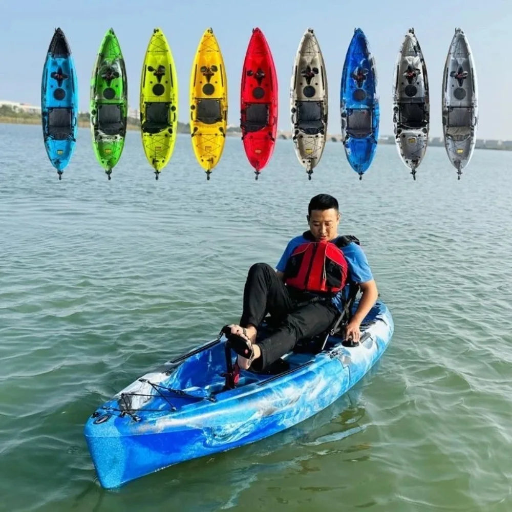 2025 Portable LLDPE Kayak With Split Hard Shell Electric Pedal-Driven Canoe For Solo Tandem Lake Sea Adventures Modular Assembly