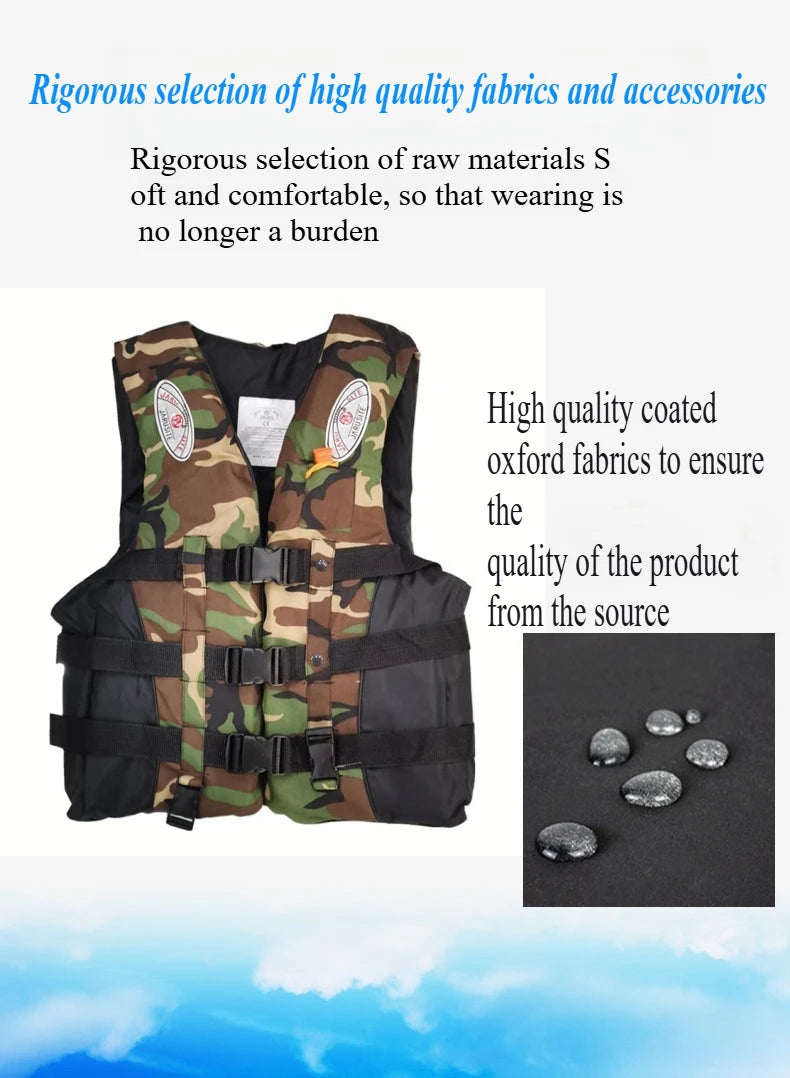 Sizes S-XXXL Outdoor Adult Water Activity Lifejacket Adjustable Buoyancy Lifejacket Polyester Children's Lifejacket with Whistle