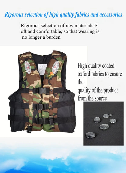 Sizes S-XXXL Outdoor Adult Water Activity Lifejacket Adjustable Buoyancy Lifejacket Polyester Children's Lifejacket with Whistle