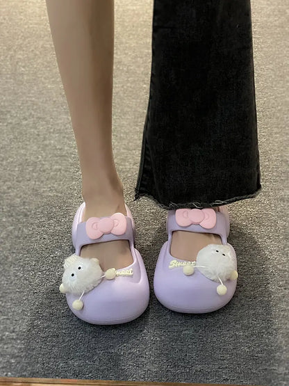 Cute Fairy  Slippers for Women's Summer Outer-Wear Thick-Soled Clogs Shoes Sandals For The Beach