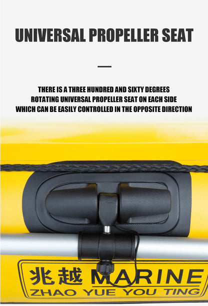 KOETSU Inflatable Kayak Fishing Boat: Bright Yellow 2-Person Drift Craft for Anglers