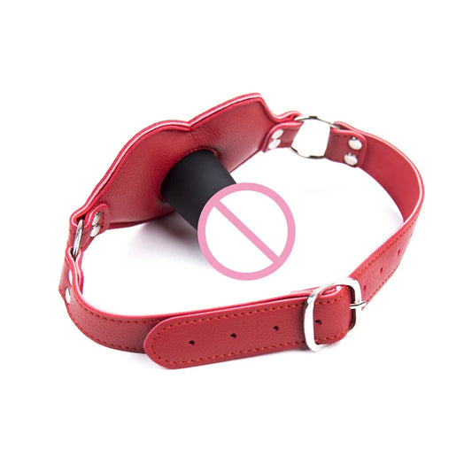 Adult Sex Products Silicone Dildos Gag  Leather Harness Open Mouth Gag Bondage BDSM Sex Toys for Couple Adult Games Erotic Toys