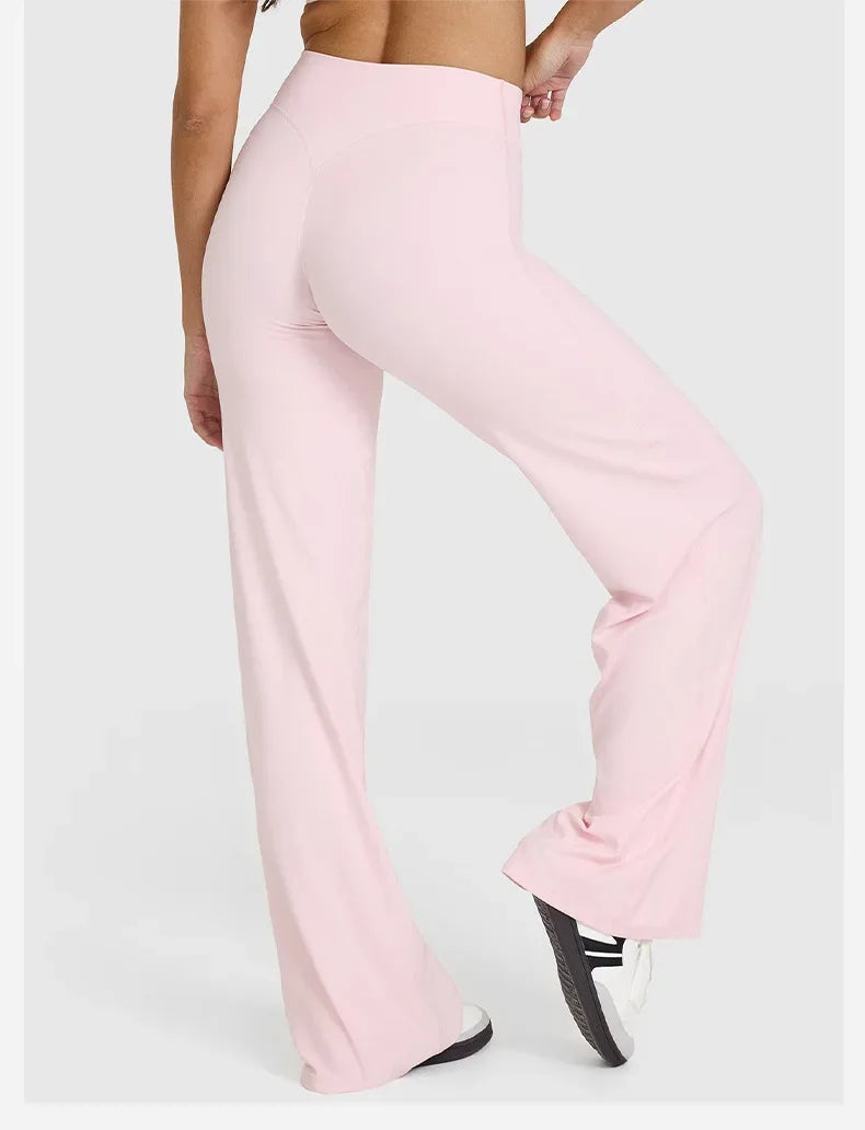 Straight Sports Leggings For Women's Fitness Sportswear Hips Without Embarrassment Yoga Pants Breathable Wide-leg Pants