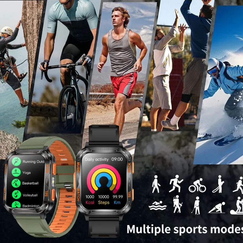 BWSMRIG New Men Smart Watch IP68 Waterproof Bluetooth call  Heart Rate Sleep Monitoring Sport Fitness Smartwatch for Android IOS