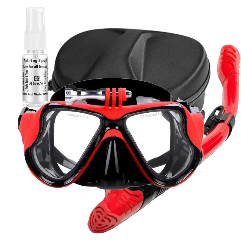 Myopia Snorkel & Dive Mask for Adults with Anti-Fog Spray ,Box,Dry Top Snorkel, Adjustable Strap Free Breathing Design