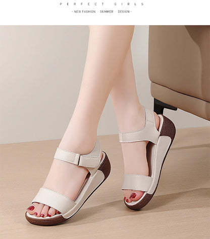 Women Shoes Wedge Heels Sandals 2025 Summer New  Sandals Female Platform Lether Elegant Wedges Sandals Sandalias Mujer