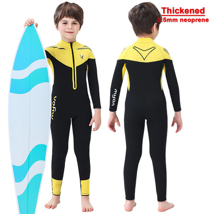 Thermal Full Wet Suits for Girls,Long Sleeve Anti-UV One-Piece Kids Wetsuits,3.5mm Neoprene,Thick Warm Swimming Surfing Wear