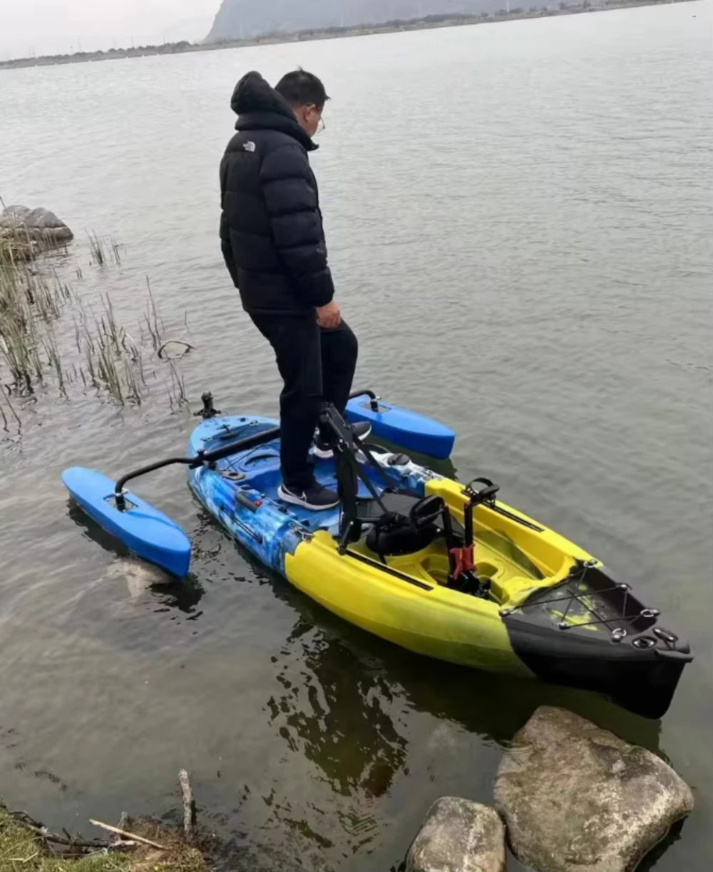 2025 Portable LLDPE Kayak With Split Hard Shell Electric Pedal-Driven Canoe For Solo Tandem Lake Sea Adventures Modular Assembly