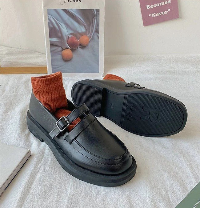 Shoes For Women Black Woman Pumps Low Heel Elegant Loafers Luxury Leather Casual Round Toe Stylish L Vacation Popular 39 On Sale