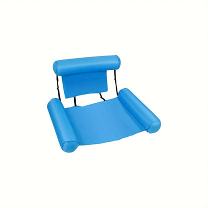 3-Tube Inflatable Pool Float Lounge, Foldable Colorful Pattern Floating Raft, Portable Pool Party & Beach Tanning Lounger Float
