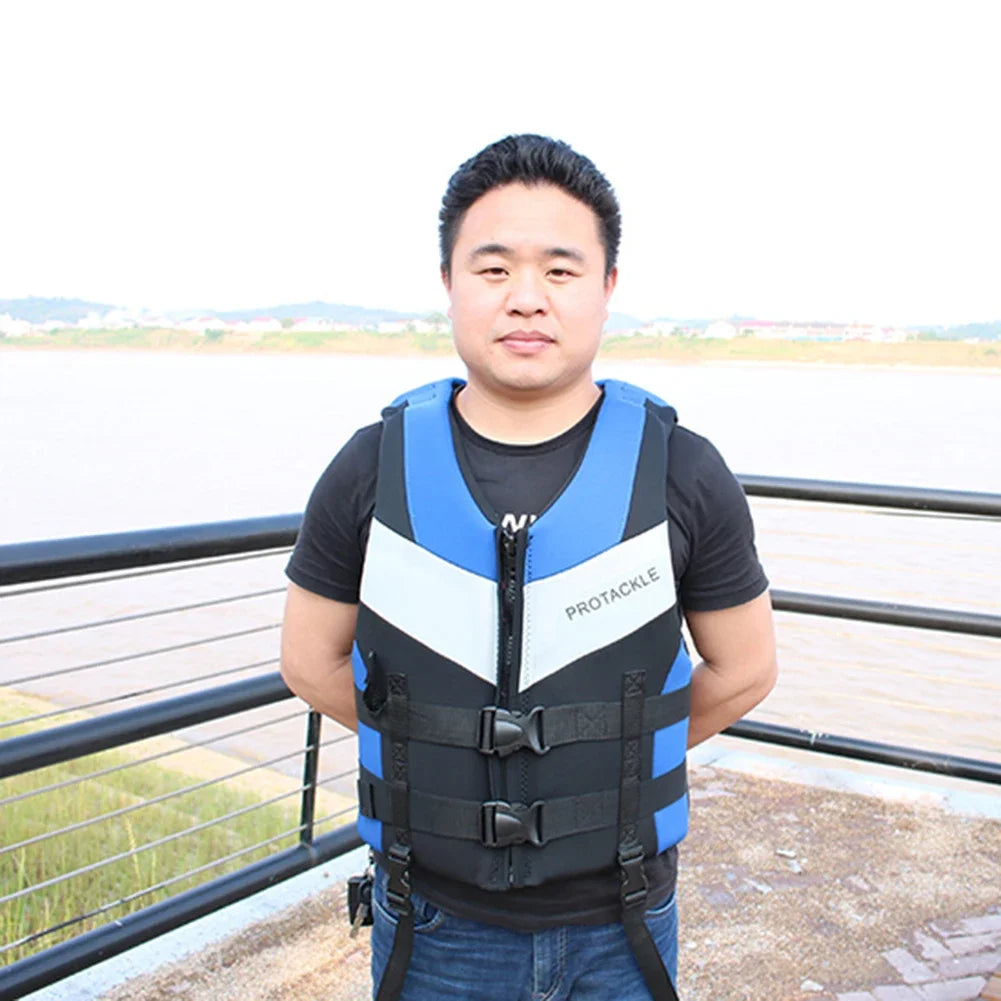 Neoprene Life Jacket Buoyancy Fishing Water Ski Vest Wear-resistant Survival Suit Water Sports Life Jacket For Swimming Fishing