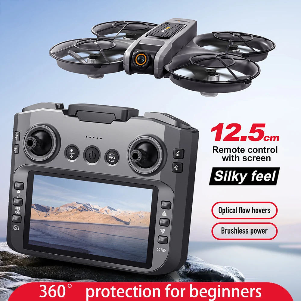 2025 New S156 Drone with Screen Brushless Optical Stream Positioning Quadcopter with Camera FPV Traverser Novice Toy Airplane